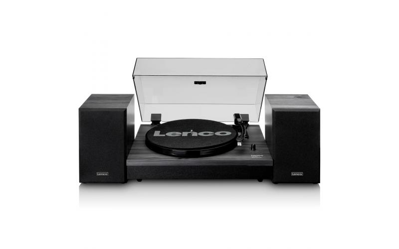 LENCO LS-300 Turntable With Two Separate Speakers - Black