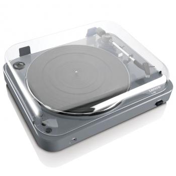 LENCO TURNTABLE WITH MECHANICAL ARM LIFT AND AUTOSTOP GREY