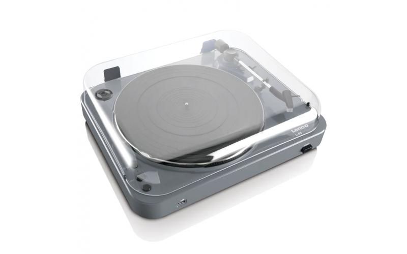 LENCO TURNTABLE WITH MECHANICAL ARM LIFT AND AUTOSTOP GREY