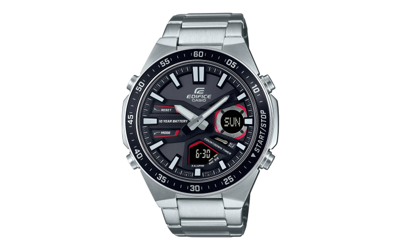 Casio Watch EDIFICE C110D Silver & Red