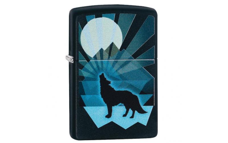 Zippo Wolf and Moon Design, Blue