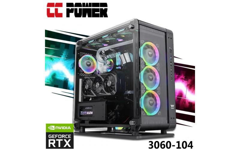 CC Power 3060-104 Gaming PC 7Gen Ryzen 9 7950x 16-Cores w/ RTX 3060 (Upgradable) & Liquid Cooled