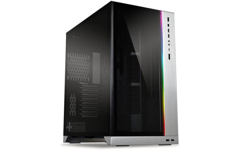 LIAN LI O11 Dynamic XL ROG Certificated Tempered Glass Front & Left Side w/ ARGB Front Bar -Silver