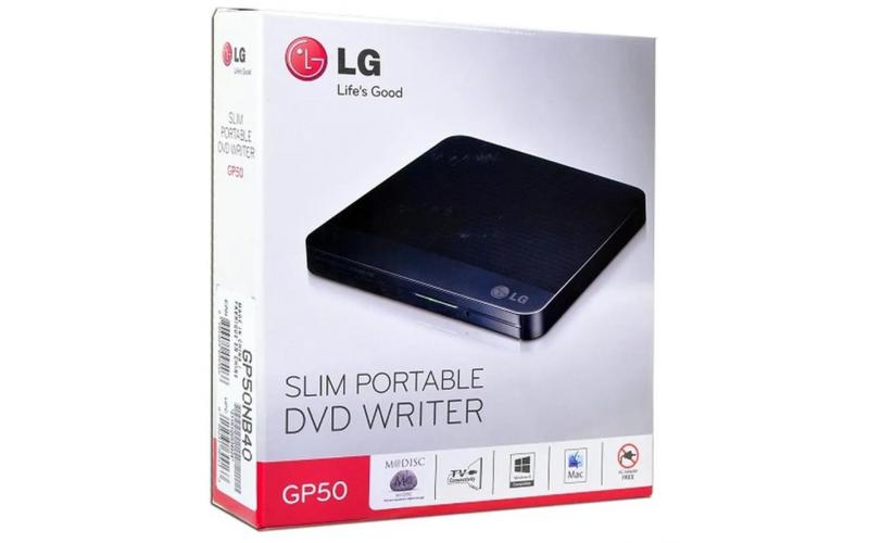 LG Electronics 8X USB 2.0 Slim Portable DVD Rewriter External Drive with M-DISC Support, Black