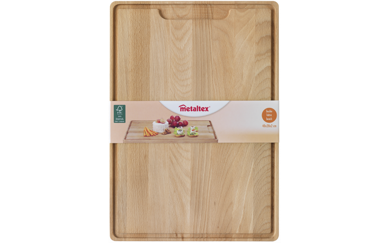Metaltex Wooden Cutting Board, Carded, 40X28X2 Cm