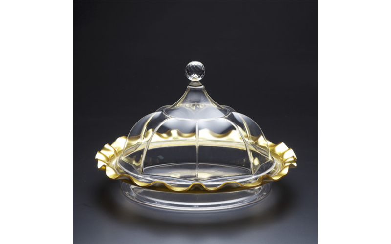 Vague Acrylic Round Serving Tray Gold 36.5