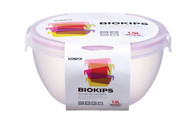 Komax Biokips Round Food Storage Container, 1.5 L