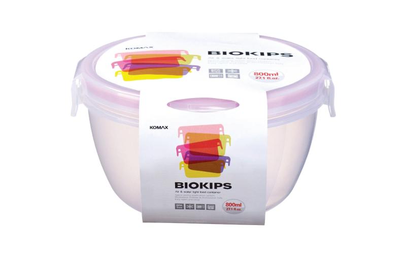 Komax Biokips Round Food Storage Container, 800 ml