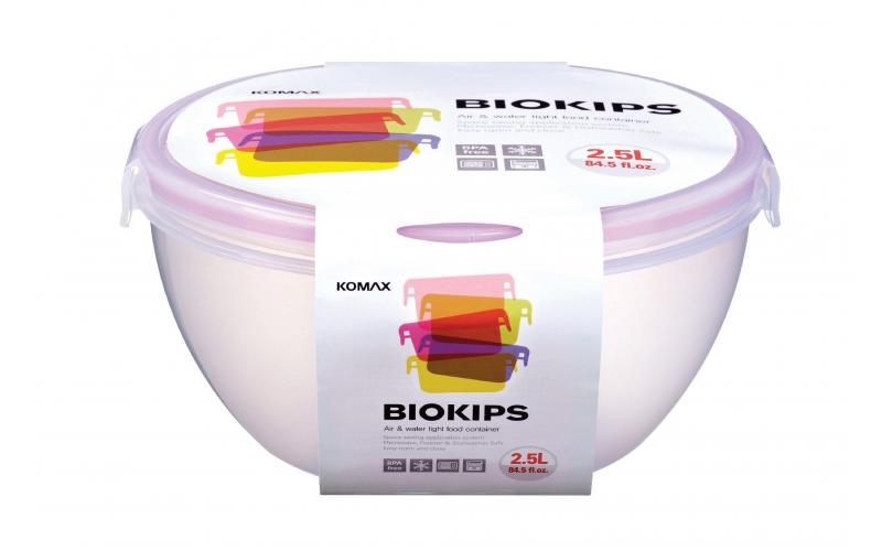 Komax Biokips Round Food Storage Container, 2.5 L