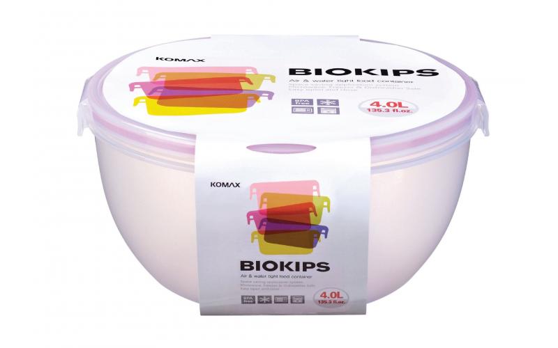 Komax Biokips Round Food Storage Container, 4 L