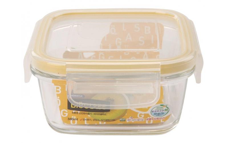 Komax Bioglass Square Food Storage Container, 380 ml