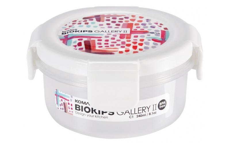 Komax Biokips Gallery II Round Food Storage Container, 240 ml
