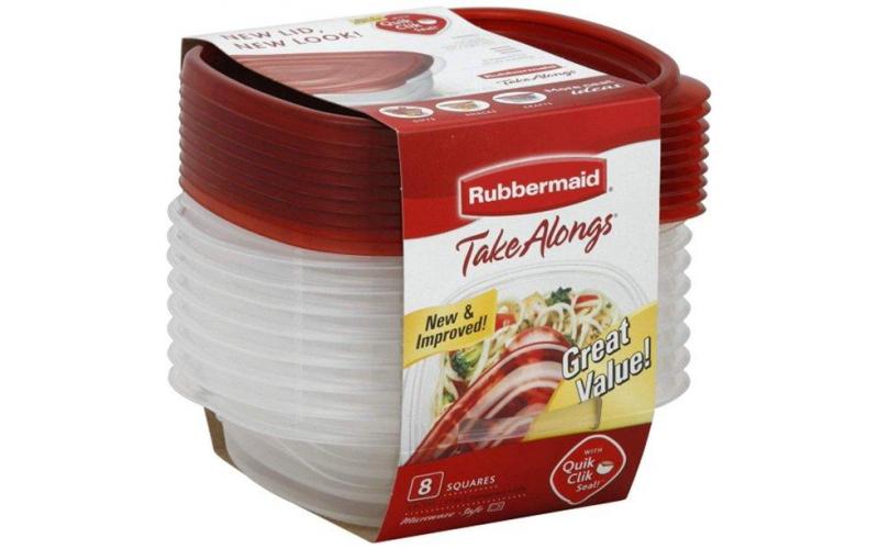 Rubbermaid Takealongs Deep Square Food Storage Container, 1.2 (8 Pack)