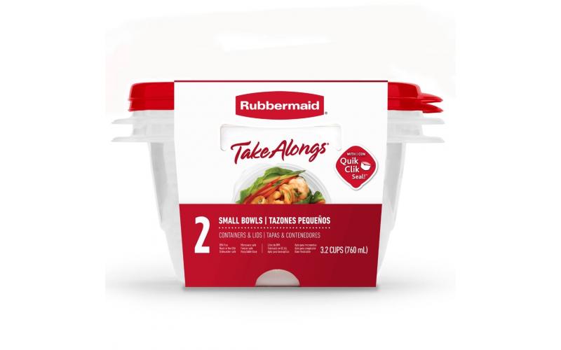 Rubbermaid Takealongs Small Bowl Food Storage Container, 760 ml (2 Pack)