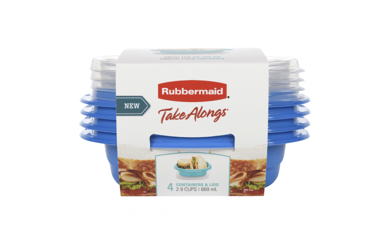 Rubbermaid Takealongs Sandwich Food Storage Container, 669 ml (4 Pack)