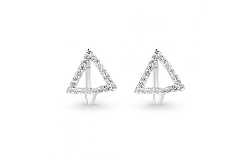 Triangular Hoops in White Diamonds