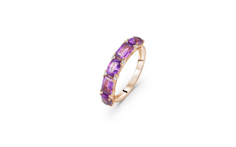 Amethyst and Diamond Ring