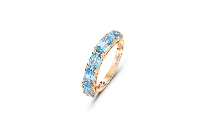 Blue Topaz and Diamond Ring