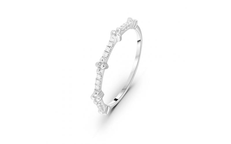 Stackable Dainty Ring in White Gold
