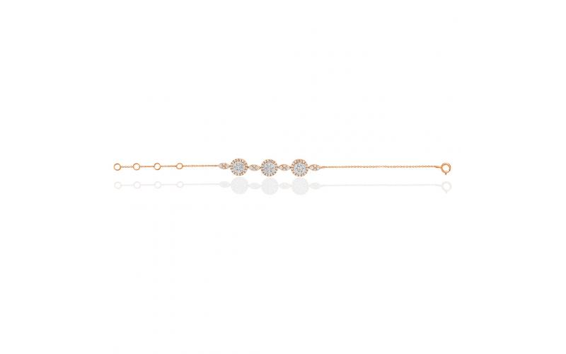 Three-Flower Chain Bracelet