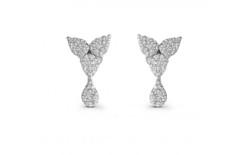 Cluster Earrings with White Diamonds