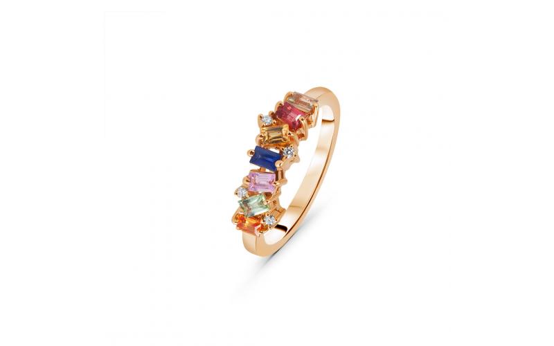 Rainbow Baguette Ring