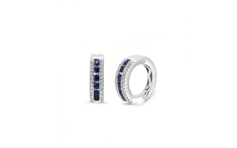 Sapphire and Diamond Mini-Hoops
