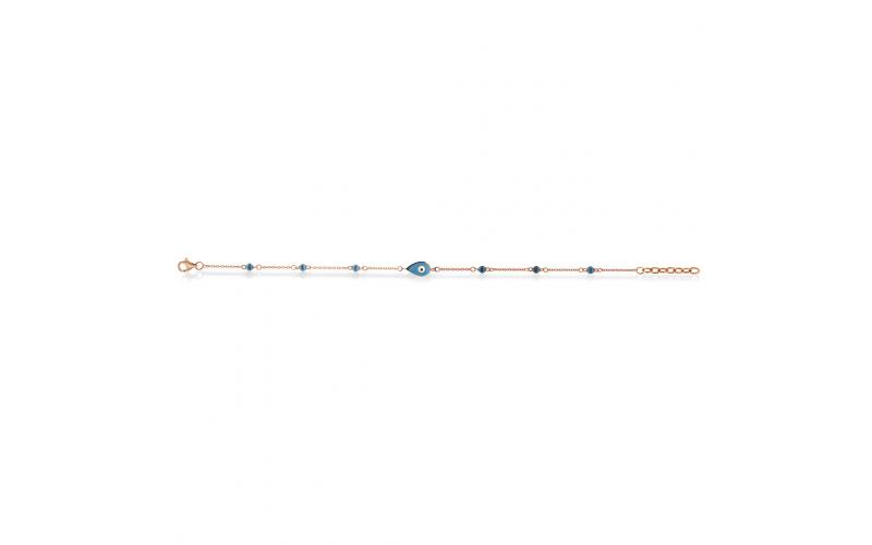 Double-Faced Chain Bracelet with Turquoise and Brown Diamonds