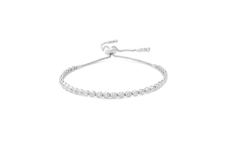 White Diamond Adjustable Bracelet