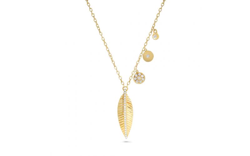 Feather Necklace with Charms