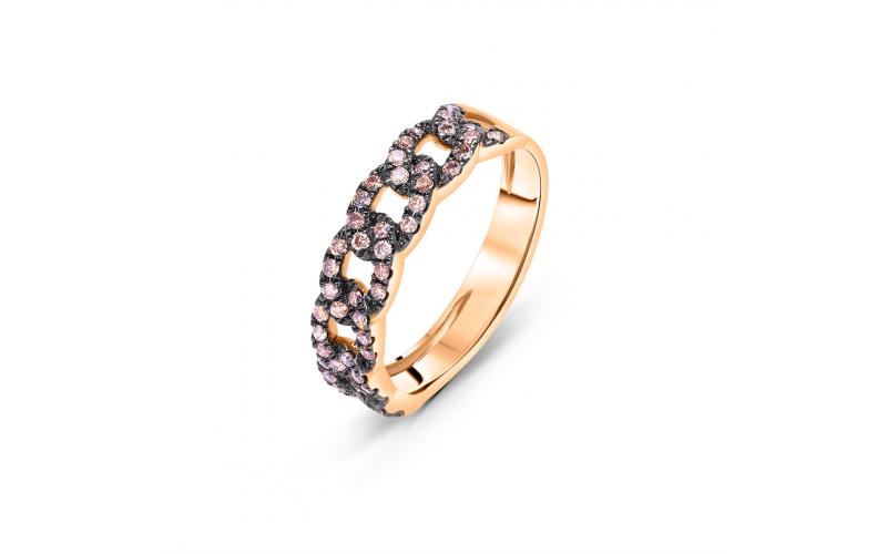 Solid Chain Ring in Brown Diamonds