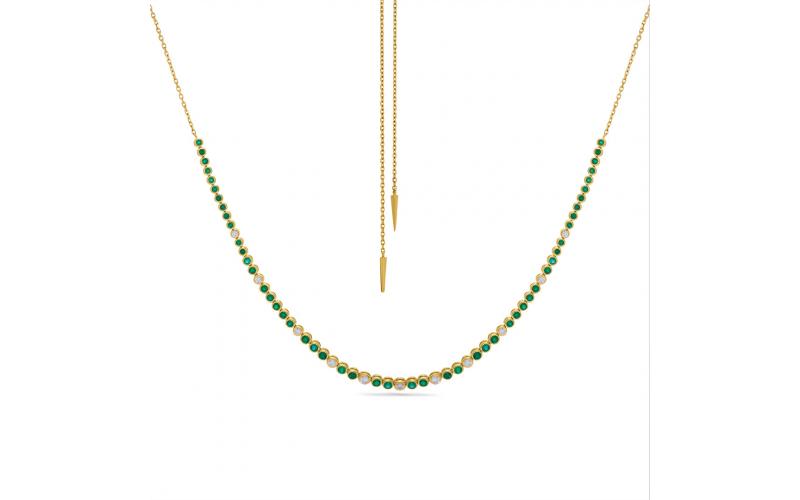 Tennis Necklace in Emerald