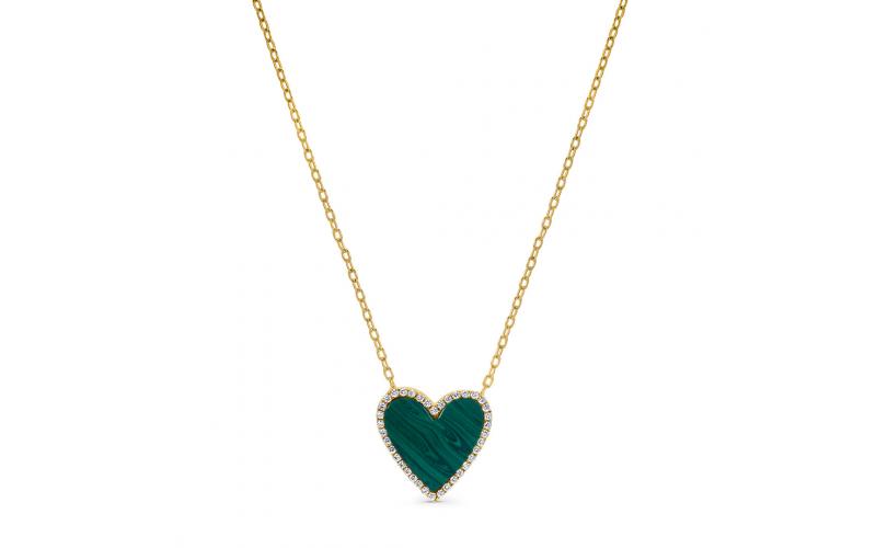 Heart Pendant in Malachite
