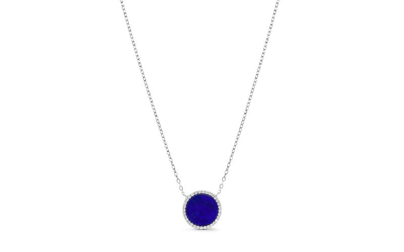 Our Round Pendant in Blue Lapis
