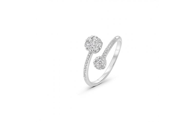 All-Diamond Open Ring