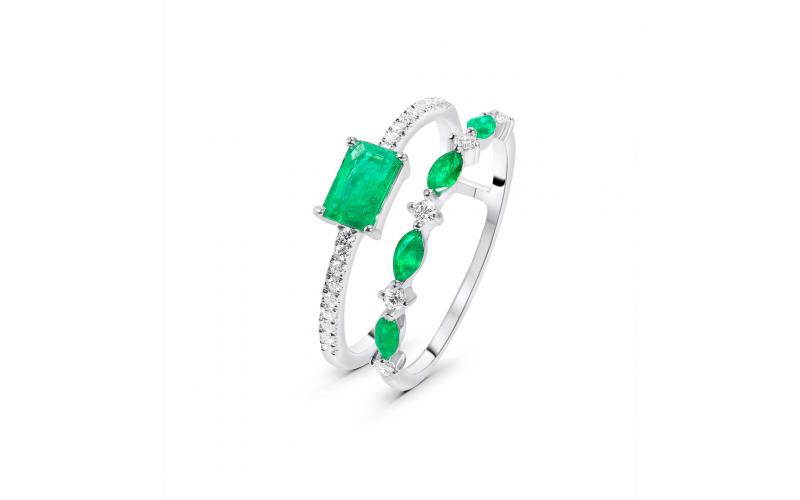 Two-in-one Ring in Emerald