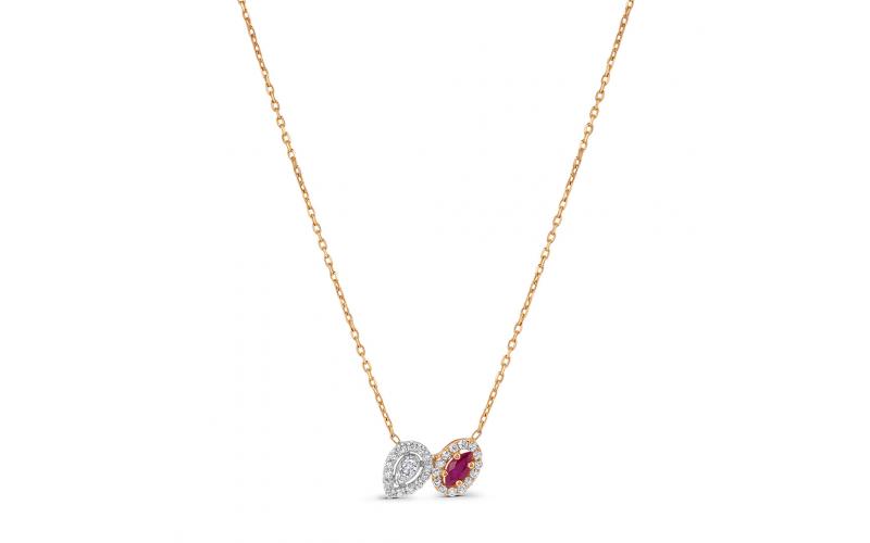 Pear and Ruby Dainty Pendant