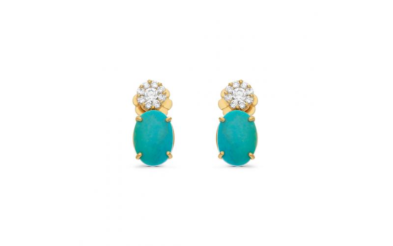 Bloom Earrings with Turquoise