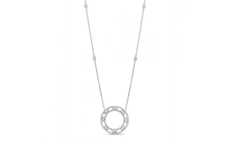 Round Pendant with White Diamonds