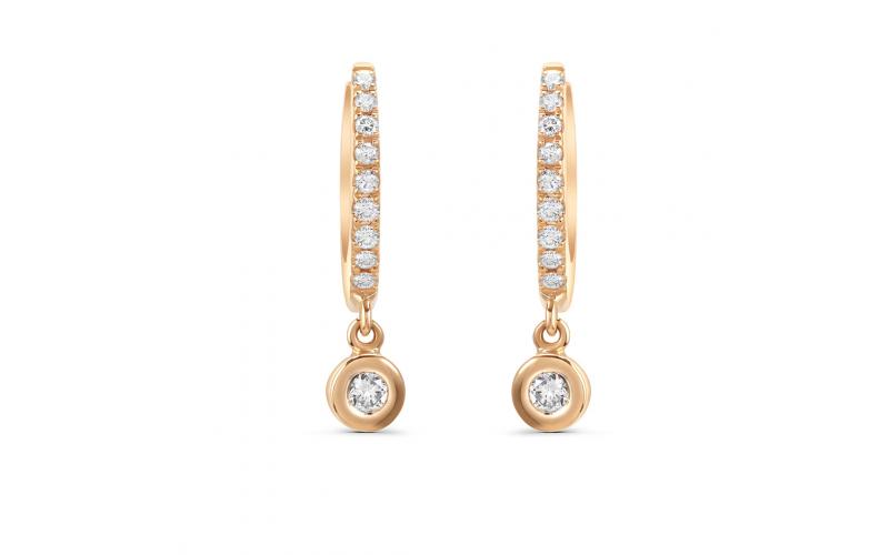 Dangling Huggies in Round Diamonds