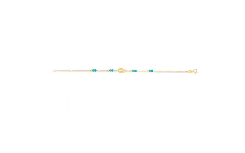 Sea Shell Bracelet with Natural Turquoise