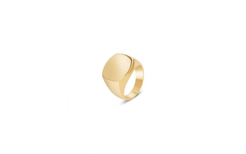 Engravable Pinky Ring in Yellow Gold