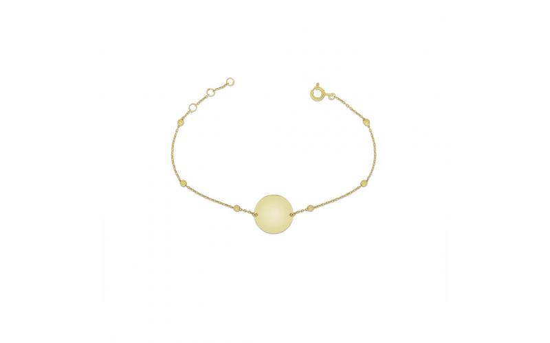 Round Engravable Bracelet in Yellow Gold