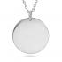Engravable Round Coin Pendant in White Gold