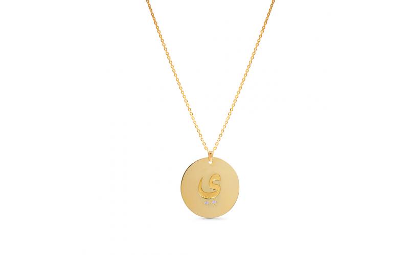 Engravable Round Pendant in the letter \