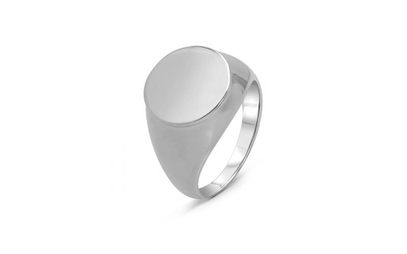 Engravable Pinky Ring in White Gold