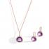 Amethyst Earring in Rose Gold and White Diamonds