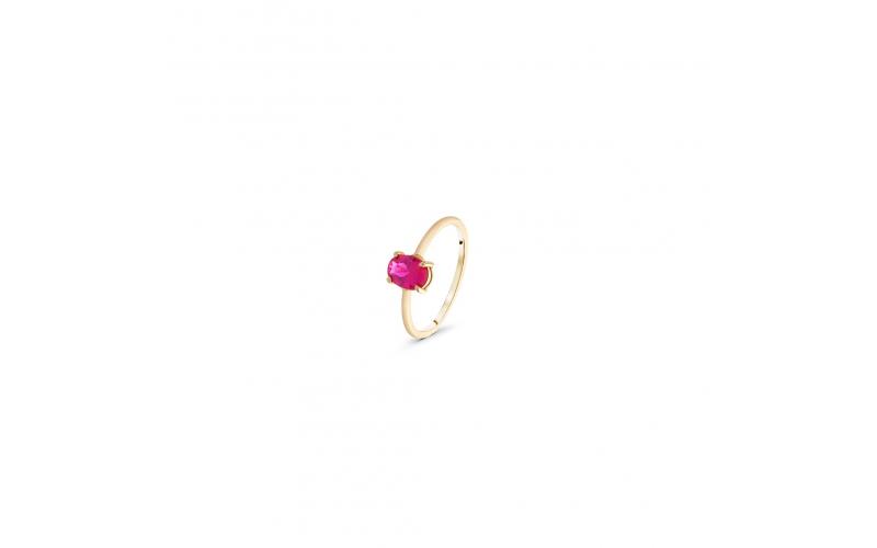 Dainty Oval Red Topaz Ring