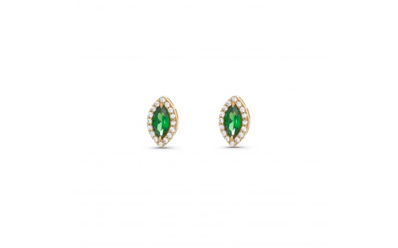 Marquise-Shaped Green Topaz Earrings