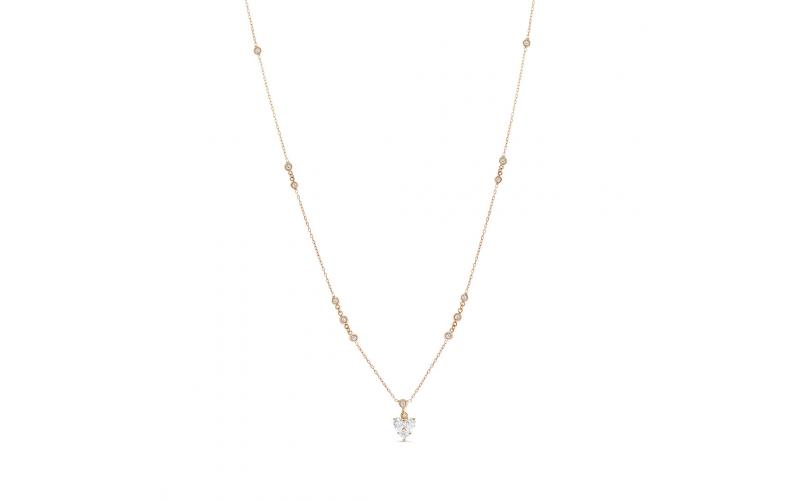 Heart Pendant with White Diamonds
